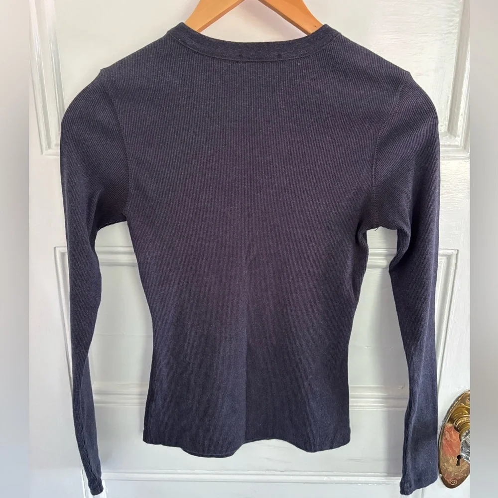 Buck Mason heirloom rib crew neck tee, heathered navy, XS - Picture 2 of 6